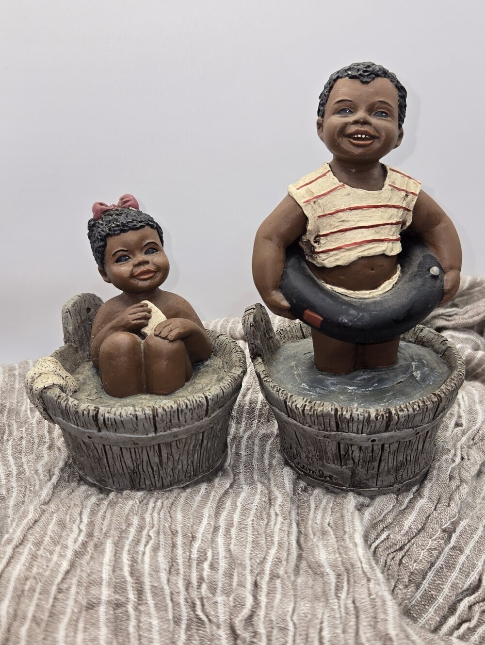 Vintage Martha Holcombe Root Besty And Bean Figurines 1988 All Gods Children - Picture 1 of 7